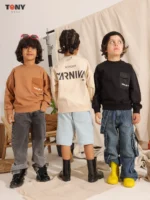 Boys Summer Cotton Lift Pocket Crewneck: 3 Utility Styles - Image 5