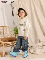 ⁦تيشيرت قطني صيفي للأولاد برقبة دائرية من ماركة "نايس تو بيبول": 3 تصاميم مرحة⁩ - الصورة ⁦2⁩