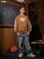 تيشيرت قطني صيفي للأولاد برقبة دائرية: 3 تصاميم فنية