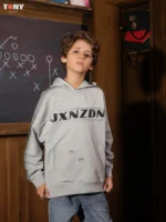 Boys Summer Cotton Distressed Hoodie: 3 Urban Styles - Image 4