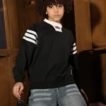 Boys Summer Cotton Varsity Stripe Crewneck: 3 Athletic Styles