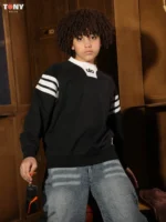 تي شيرت صيفي قطني للأولاد بألوان متباينة: 3 أنماط رياضية