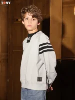 ⁦تي شيرت صيفي قطني للأولاد بألوان متباينة: 3 أنماط رياضية⁩ - الصورة ⁦3⁩