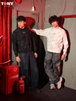 ⁦تي شيرت صيفي للأولاد بقلنسوة قطنية مع شعار: نمطان رياضيان⁩ - الصورة ⁦5⁩