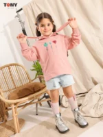 Little Girls Summer Cotton Sequin Hoodie: 3 Sparkly Styles - Image 3