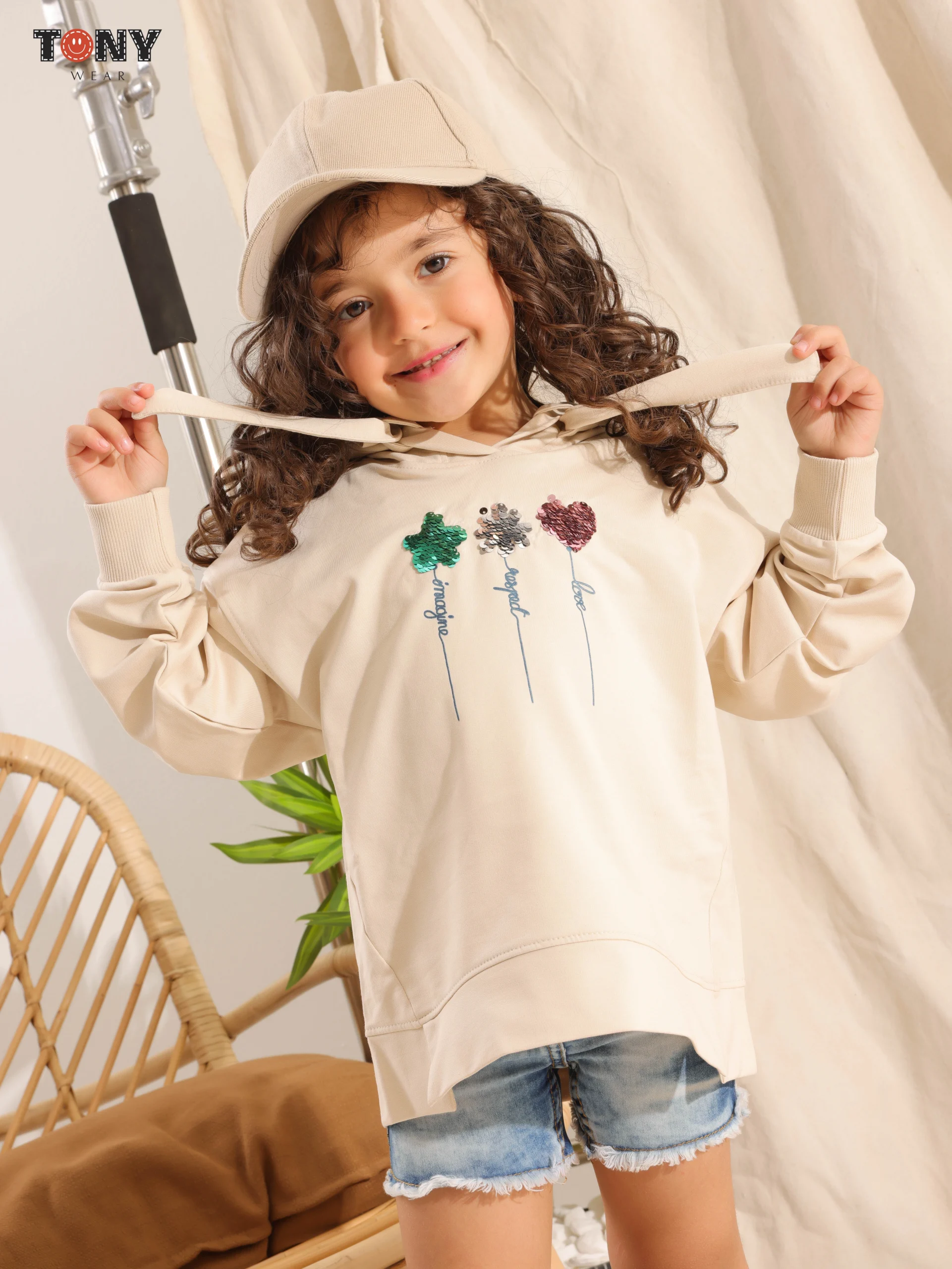 14000-7-scaled-1.webp Little Girls Summer Cotton Sequin Hoodie: 3 Sparkly Styles - Image 1