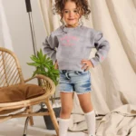 Little Girls Medical Cotton Slogan Crewneck: 3 Premium Styles