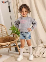 Little Girls Medical Cotton Slogan Crewneck: 3 Premium Styles