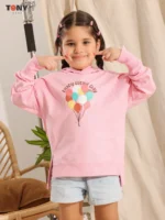 Little Girls Summer Cotton Balloon Hoodie: 3 Joyful Styles - Image 2