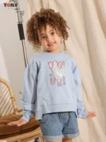 Little Girls Summer Cotton Bonjour Crewneck: 3 Chic Styles - Image 2