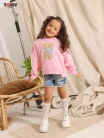 Little Girls Summer Cotton Bonjour Crewneck: 3 Chic Styles - Image 3