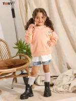 Little Girls Summer Cotton Mock Layer Hoodie: 3 Cute Styles - Image 2