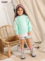 Little Girls Summer Cotton Mock Layer Hoodie: 3 Cute Styles