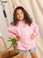 Little Girls Summer Cotton Contrast Stitch Crewneck: 3 Trendy Styles