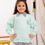 Little Girls Summer Cotton Mock Layer Sweatshirt: 3 Preppy Styles