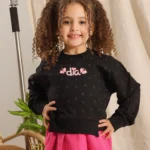 Little Girls Summer Cotton Heart Crewneck: 3 Sweet Styles