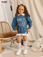 Little Girls Summer Cotton Stitch Sweatshirt: 3 Magic Styles - Image 2
